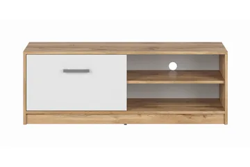 TV-benk Viella 118,5 cm - Tre/Natur/Hvit - Møbler - TV- & Mediamøbler - TV benk & mediabenk