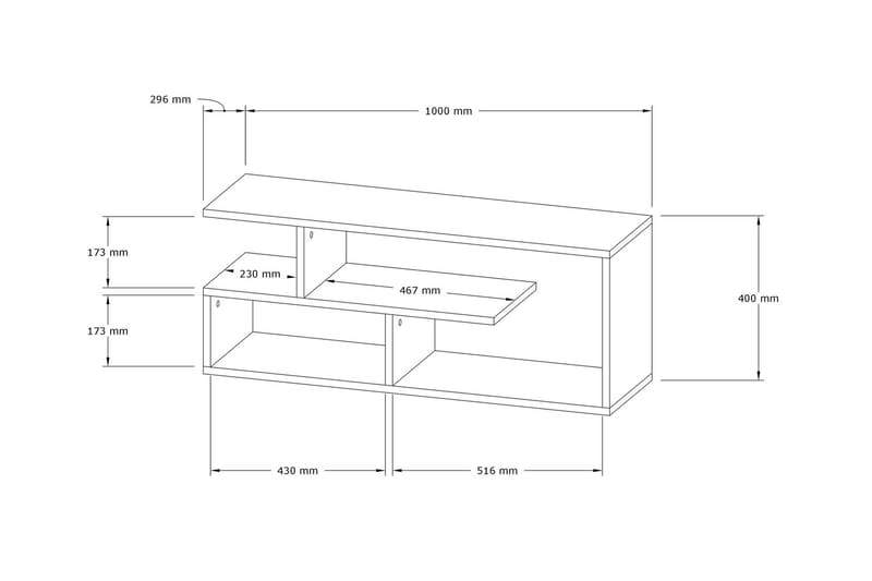 Tv-benk Violaceae 100x40 cm - Blå - TV benk & mediabenk