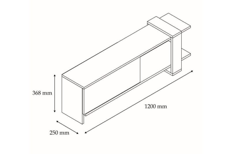 Tv-benk Violaceae 120x36,8 cm - Antrasitt - TV benk & mediabenk