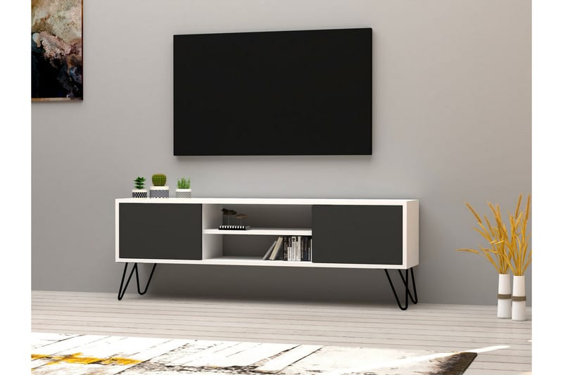 Tv-benk Violaceae 140x50 cm - Hvit - TV benk & mediabenk