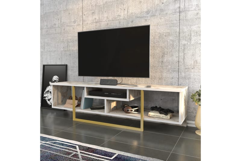 Tv-benk Violaceae 150x40 cm - Gull - Møbler - TV- & Mediamøbler - TV benk & mediabenk