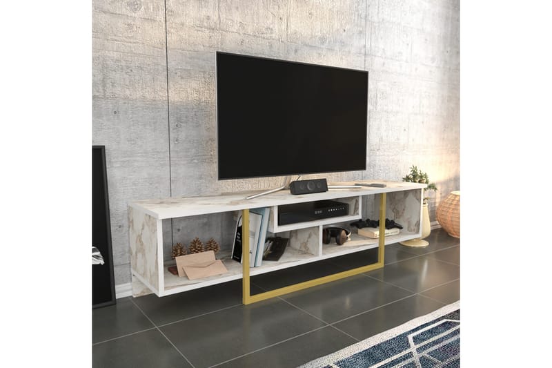 Tv-benk Violaceae 150x40 cm - Gull - Møbler - TV- & Mediamøbler - TV benk & mediabenk