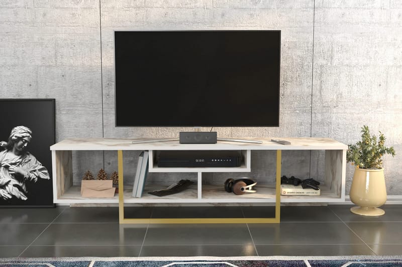 Tv-benk Violaceae 150x40 cm - Gull - Møbler - TV- & Mediamøbler - TV benk & mediabenk