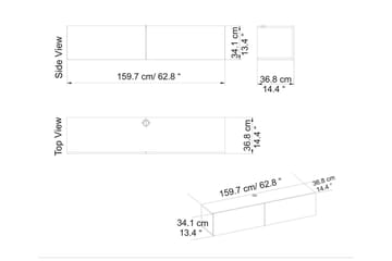 Tv-benk Violaceae 159,7x34,1 cm - Hvit - Møbler - TV- & Mediamøbler - TV benk & mediabenk