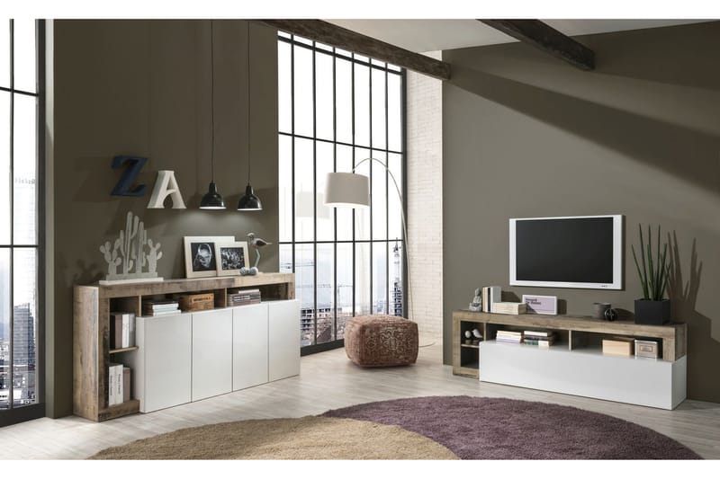 TV-benk Wedel 42x184 cm - Hvit - TV benk & mediabenk