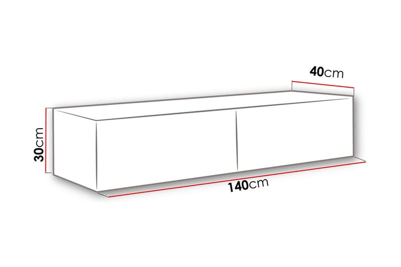 Tv-Benk Wishon 140X40X30 Cm - Beige/Grå - TV benk & mediabenk