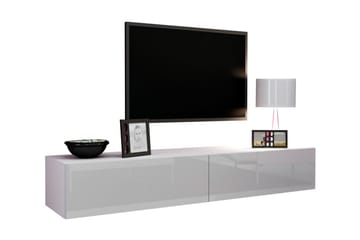 TV-benk Wishon 180 cm - Hvit/Hvit Høyglans - Møbler - TV- & Mediamøbler - TV benk & mediabenk