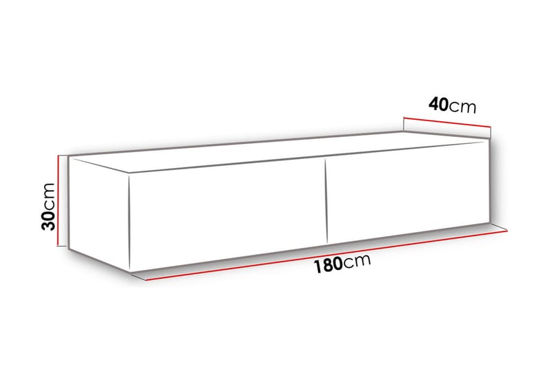 TV-benk Wishon 180 cm - Svart - Møbler - TV- & Mediamøbler - TV benk & mediabenk