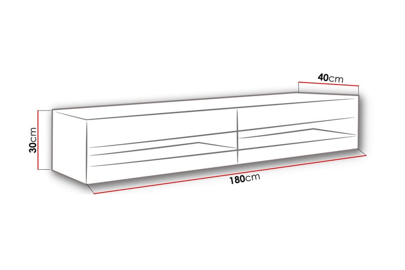 TV-benk Wishon 180x40x30 cm - TV benk & mediabenk