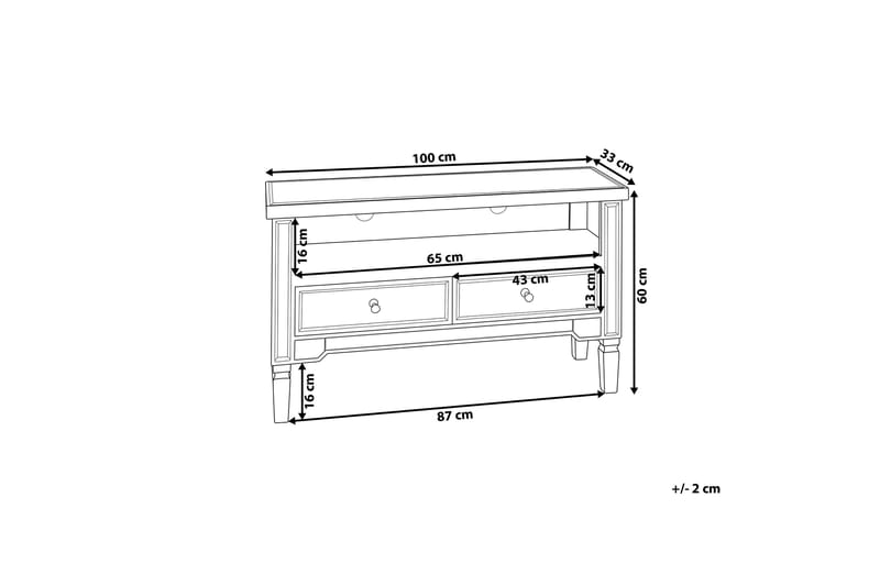 TV-Benk Wolfskill 100 cm - Sølv - TV benk & mediabenk