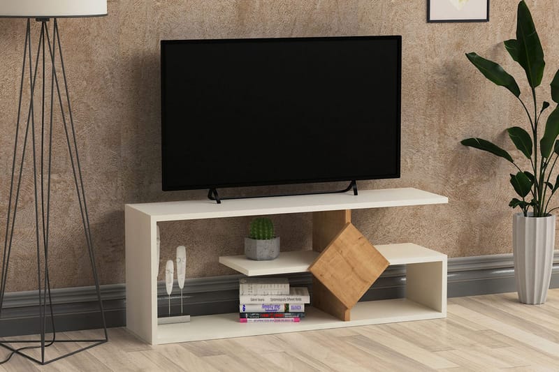 Tv-benk Zakkum 101,840 cm - Hvit - TV benk & mediabenk