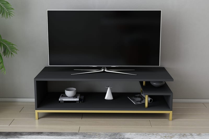 Tv-benk Zakkum 120x37,6 cm - Gull - TV benk & mediabenk