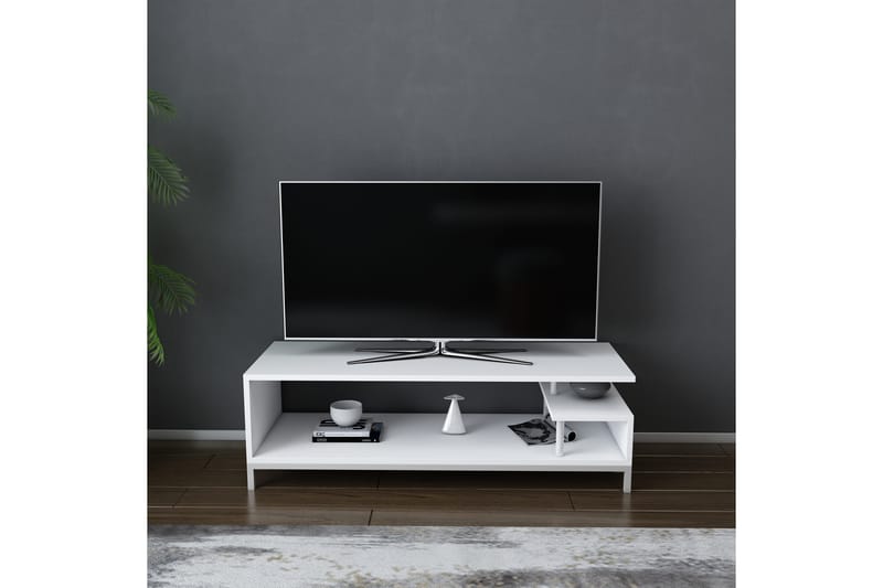 Tv-benk Zakkum 120x37,6 cm - Hvit - TV benk & mediabenk