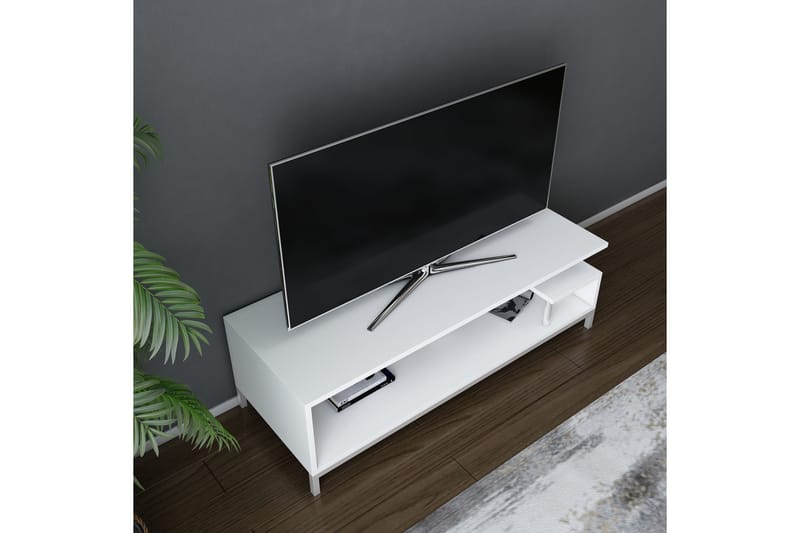 Tv-benk Zakkum 120x37,6 cm - Hvit - TV benk & mediabenk
