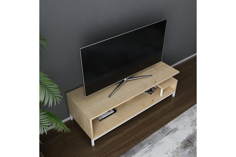 Tv-benk Zakkum 120x37,6 cm - Hvit - TV benk & mediabenk