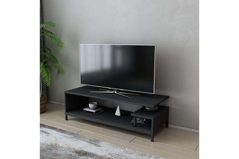 Tv-benk Zakkum 120x37,6 cm - Svart - TV benk & mediabenk