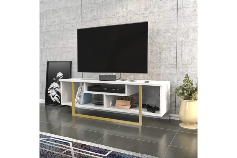 Tv-benk Zakkum 120x40,2 cm - Gull - TV benk & mediabenk