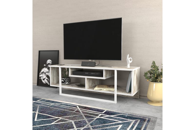 Tv-benk Zakkum 120x40,2 cm - Hvit - TV benk & mediabenk