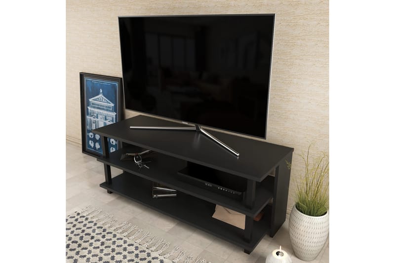 Tv-benk Zakkum 120x47,4 cm - Svart - TV benk & mediabenk