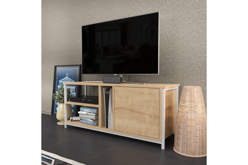 Tv-benk Zakkum 120x50,8 cm - Hvit - TV benk & mediabenk