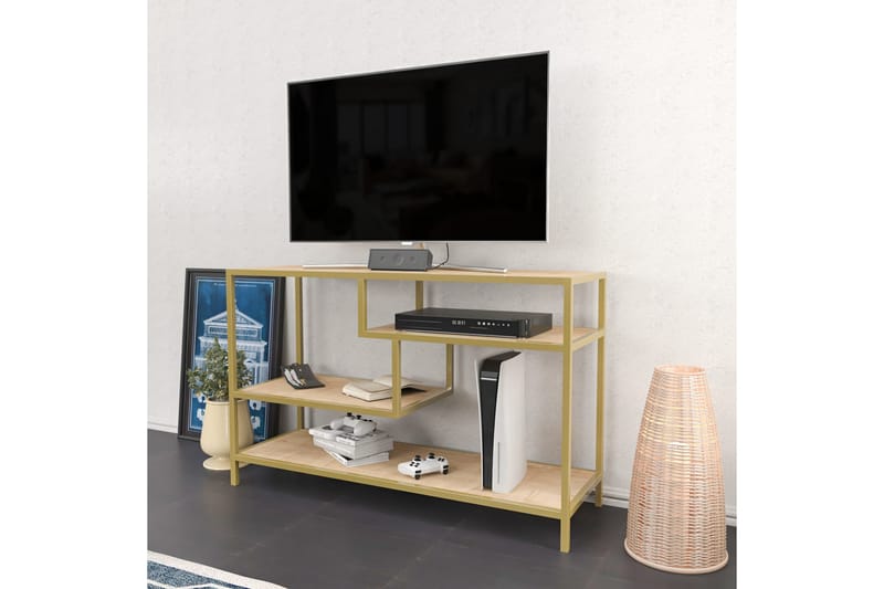 Tv-benk Zakkum 120x75 cm - Gull - TV benk & mediabenk