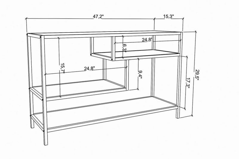 Tv-benk Zakkum 120x75 cm - Hvit - TV benk & mediabenk