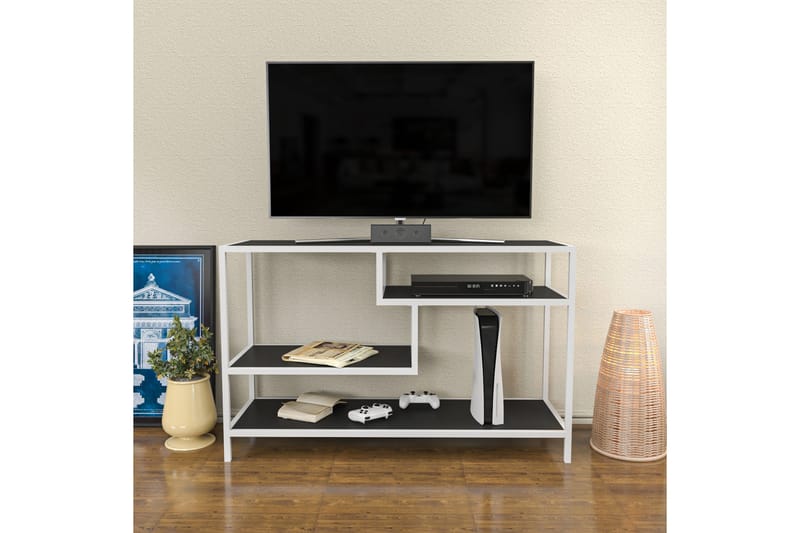 Tv-benk Zakkum 120x75 cm - Hvit - TV benk & mediabenk