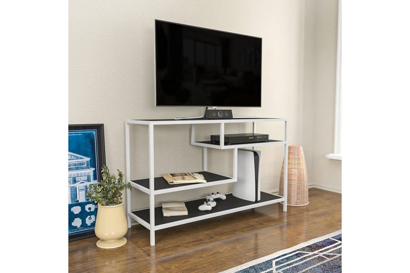 Tv-benk Zakkum 120x75 cm - Hvit - TV benk & mediabenk