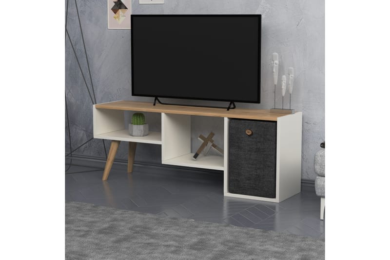 Tv-benk Zakkum 121x45 cm - Hvit - TV benk & mediabenk