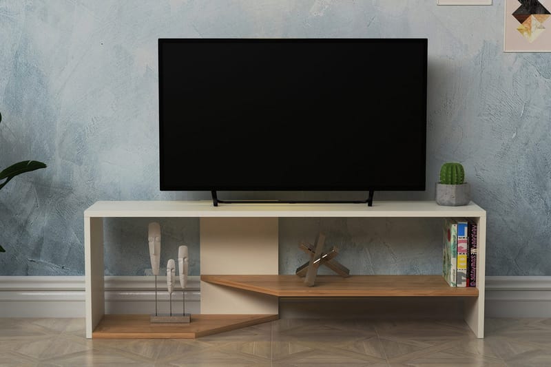 Tv-benk Zakkum 123,6x40 cm - Hvit - TV benk & mediabenk