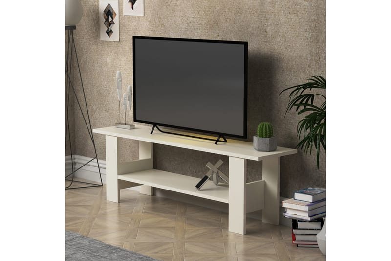 Tv-benk Zakkum 125x40 cm - Hvit - TV benk & mediabenk