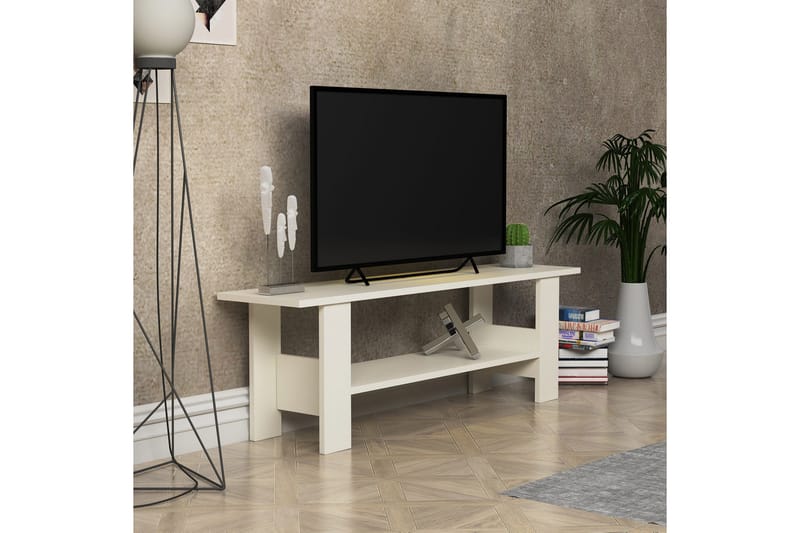 Tv-benk Zakkum 125x40 cm - Hvit - TV benk & mediabenk