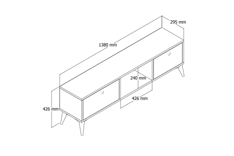 Tv-benk Zakkum 138x42,6 cm - Brun - TV benk & mediabenk