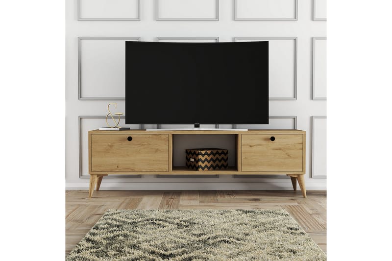 Tv-benk Zakkum 138x42,6 cm - Brun - TV benk & mediabenk