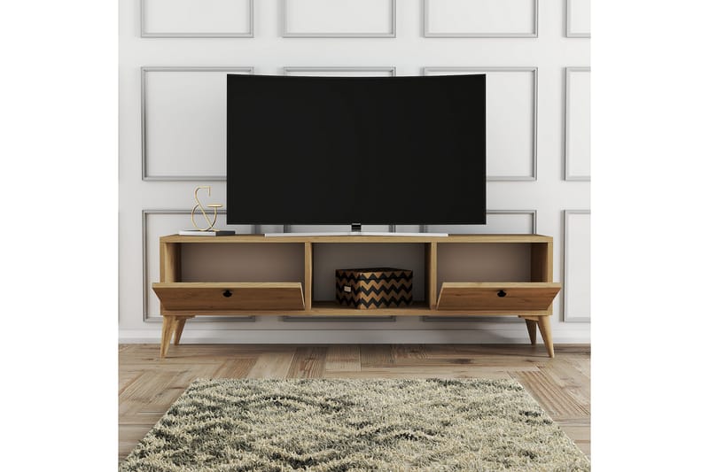 Tv-benk Zakkum 138x42,6 cm - Brun - Møbler - TV- & Mediamøbler - TV benk & mediabenk
