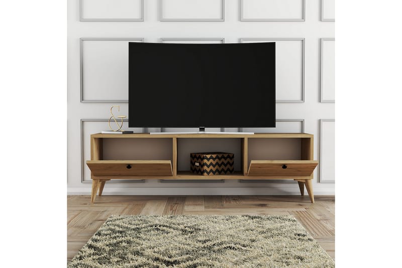 Tv-benk Zakkum 138x42,6 cm - Brun - TV benk & mediabenk