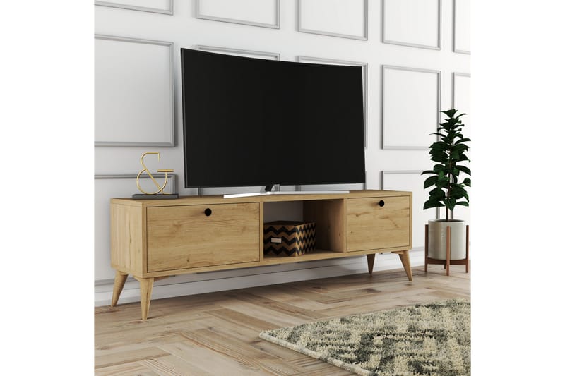 Tv-benk Zakkum 138x42,6 cm - Brun - TV benk & mediabenk