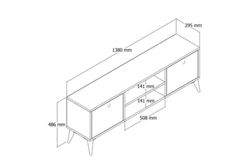 Tv-benk Zakkum 138x42,6 cm - Brun - Møbler - TV- & Mediamøbler - TV benk & mediabenk