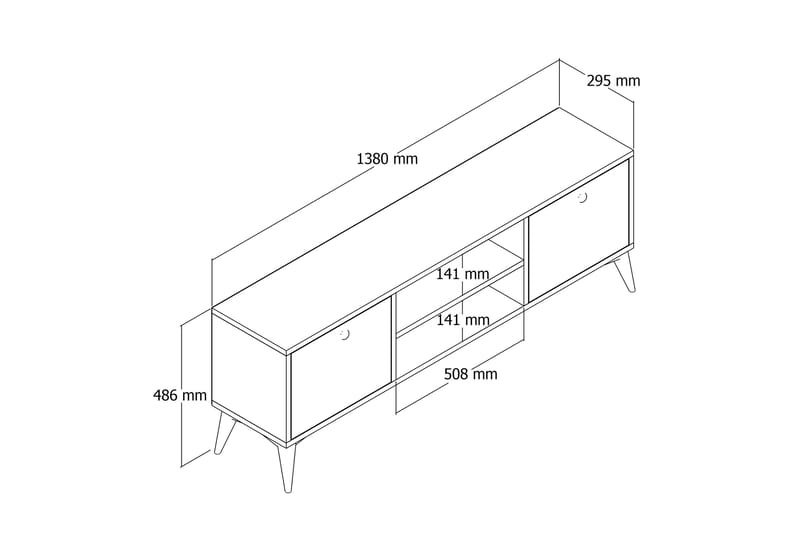 Tv-benk Zakkum 138x42,6 cm - Brun - Møbler - TV- & Mediamøbler - TV benk & mediabenk