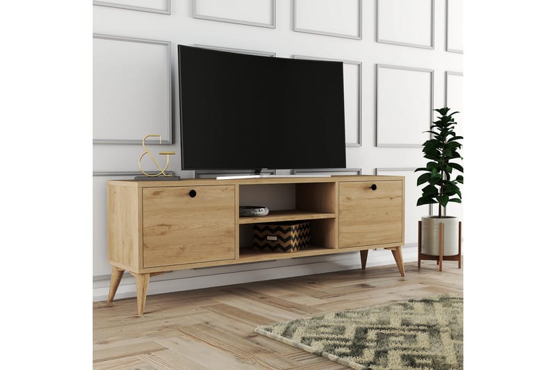 Tv-benk Zakkum 138x42,6 cm - Brun - Møbler - TV- & Mediamøbler - TV benk & mediabenk
