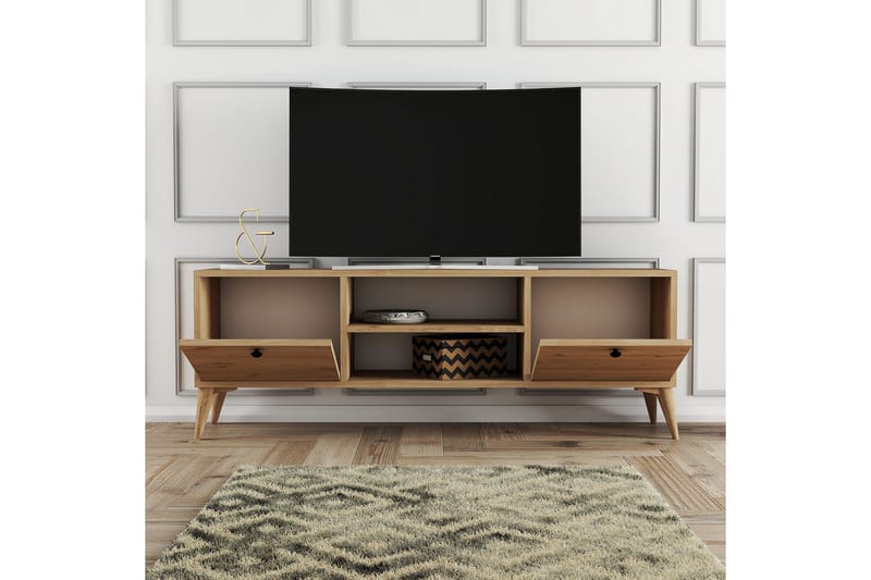 Tv-benk Zakkum 138x42,6 cm - Brun - Møbler - TV- & Mediamøbler - TV benk & mediabenk