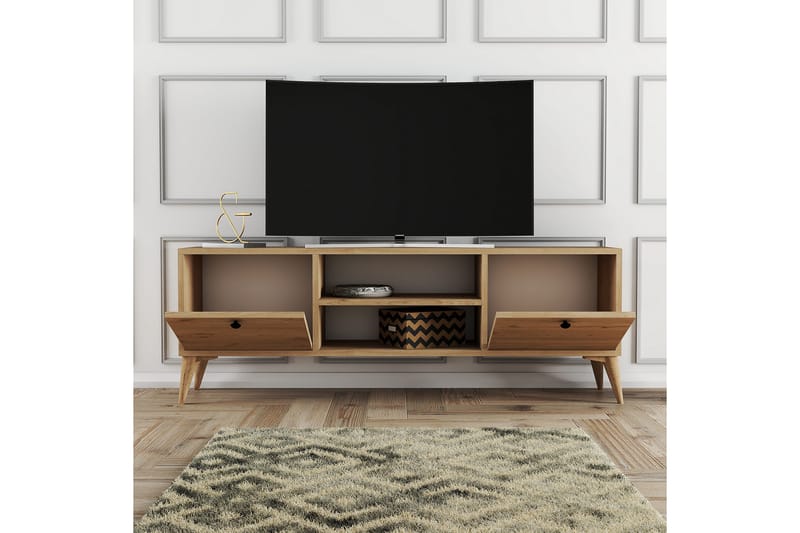 Tv-benk Zakkum 138x42,6 cm - Brun - TV benk & mediabenk