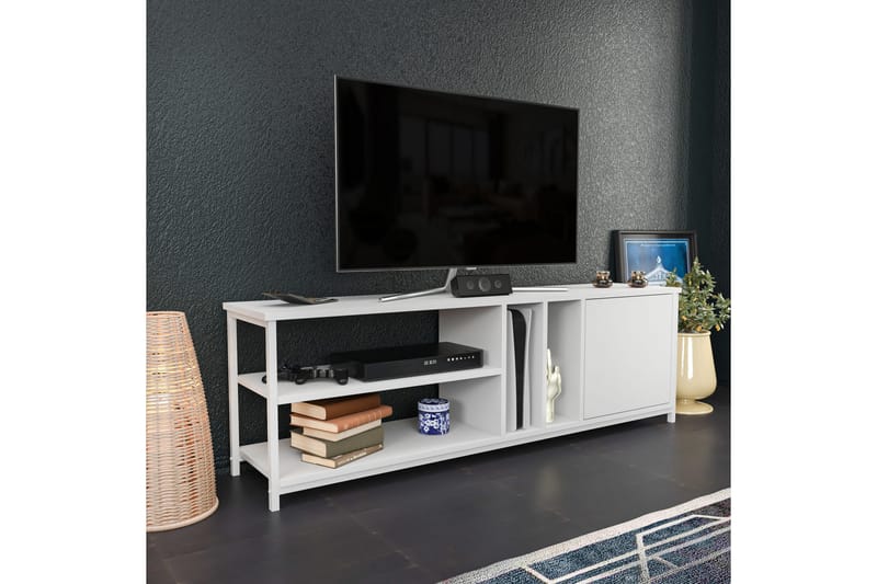 Tv-benk Zakkum 140x50,8 cm - Hvit - TV benk & mediabenk