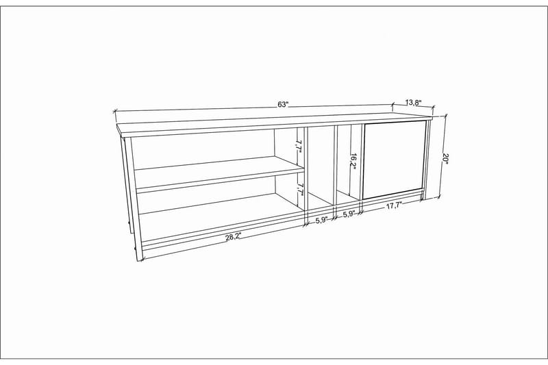 Tv-benk Zakkum 140x50,8 cm - Hvit - TV benk & mediabenk