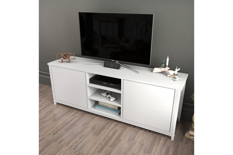 Tv-benk Zakkum 140x50,8 cm - Hvit - TV benk & mediabenk