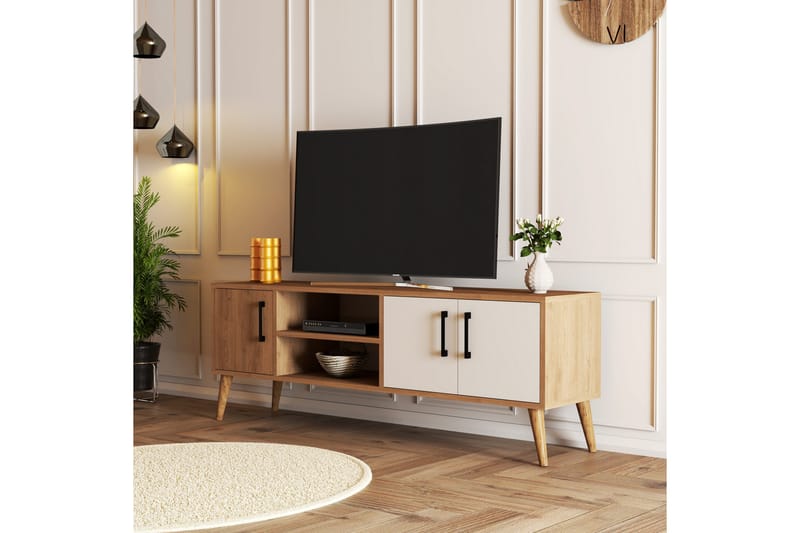 Tv-benk Zakkum 150x52 cm - Brun - TV benk & mediabenk