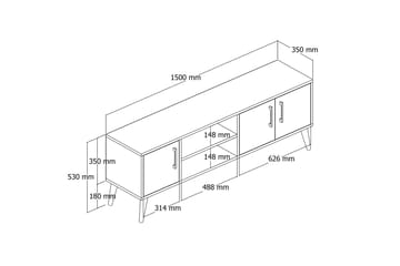 Tv-benk Zakkum 150x52 cm - Brun - Møbler - TV- & Mediamøbler - TV benk & mediabenk