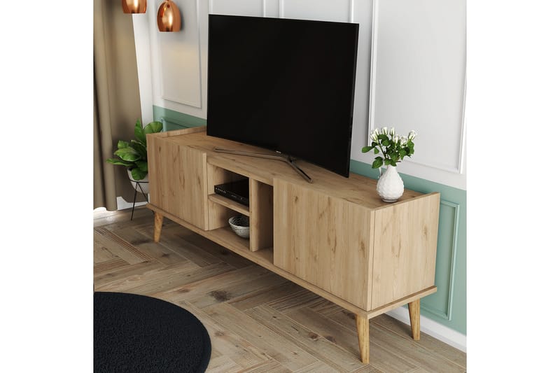Tv-benk Zakkum 150x52 cm - Brun - Møbler - TV- & Mediamøbler - TV benk & mediabenk