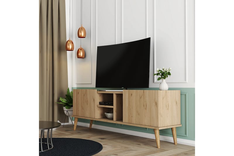 Tv-benk Zakkum 150x52 cm - Brun - Møbler - TV- & Mediamøbler - TV benk & mediabenk