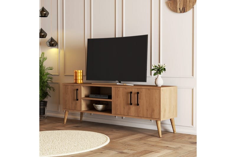 Tv-benk Zakkum 150x52 cm - Brun - TV benk & mediabenk